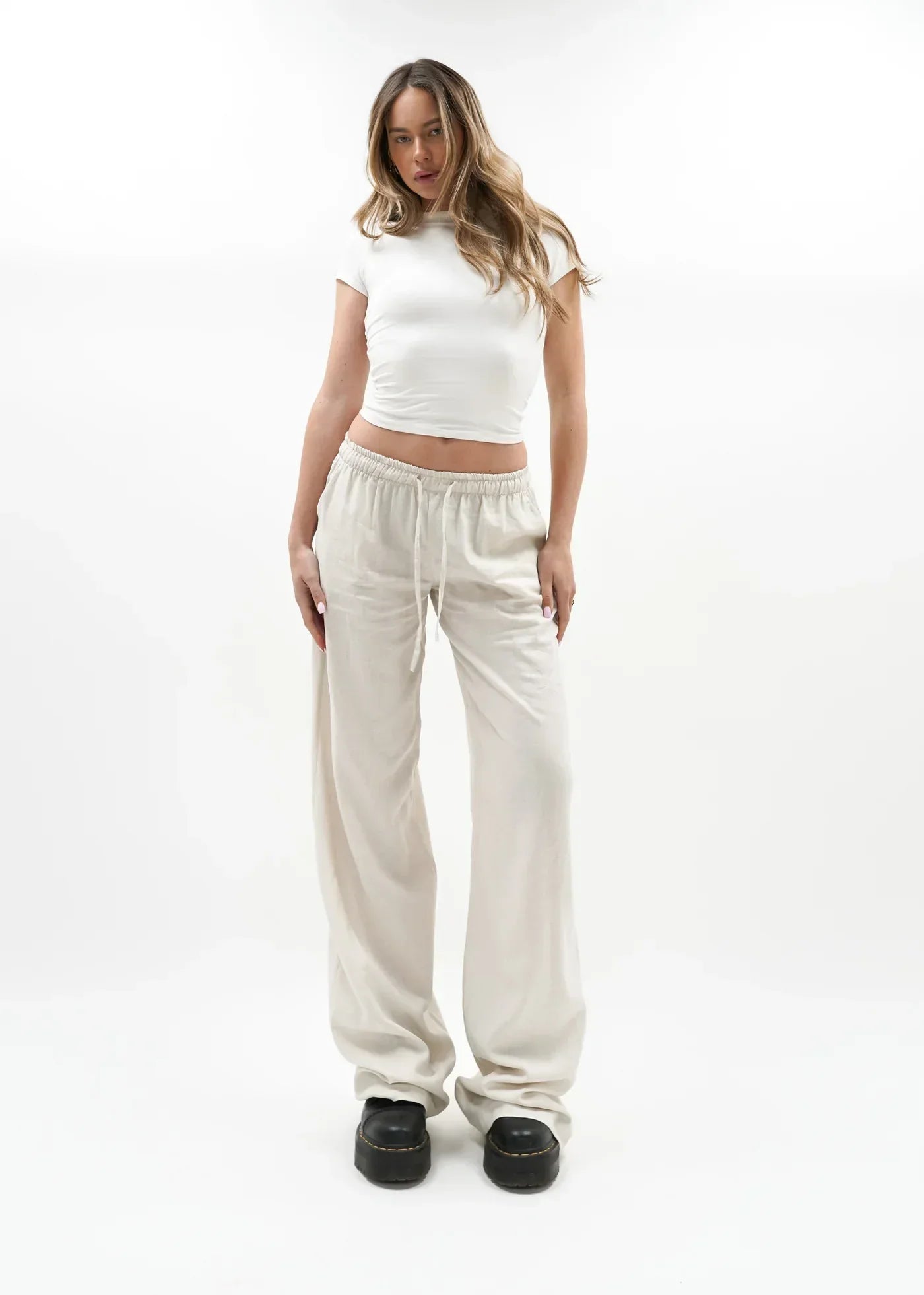 "Jennifer" Leinenhose Beige