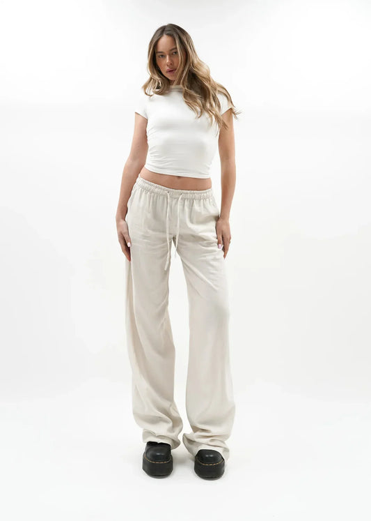 "Jennifer" Leinenhose Beige