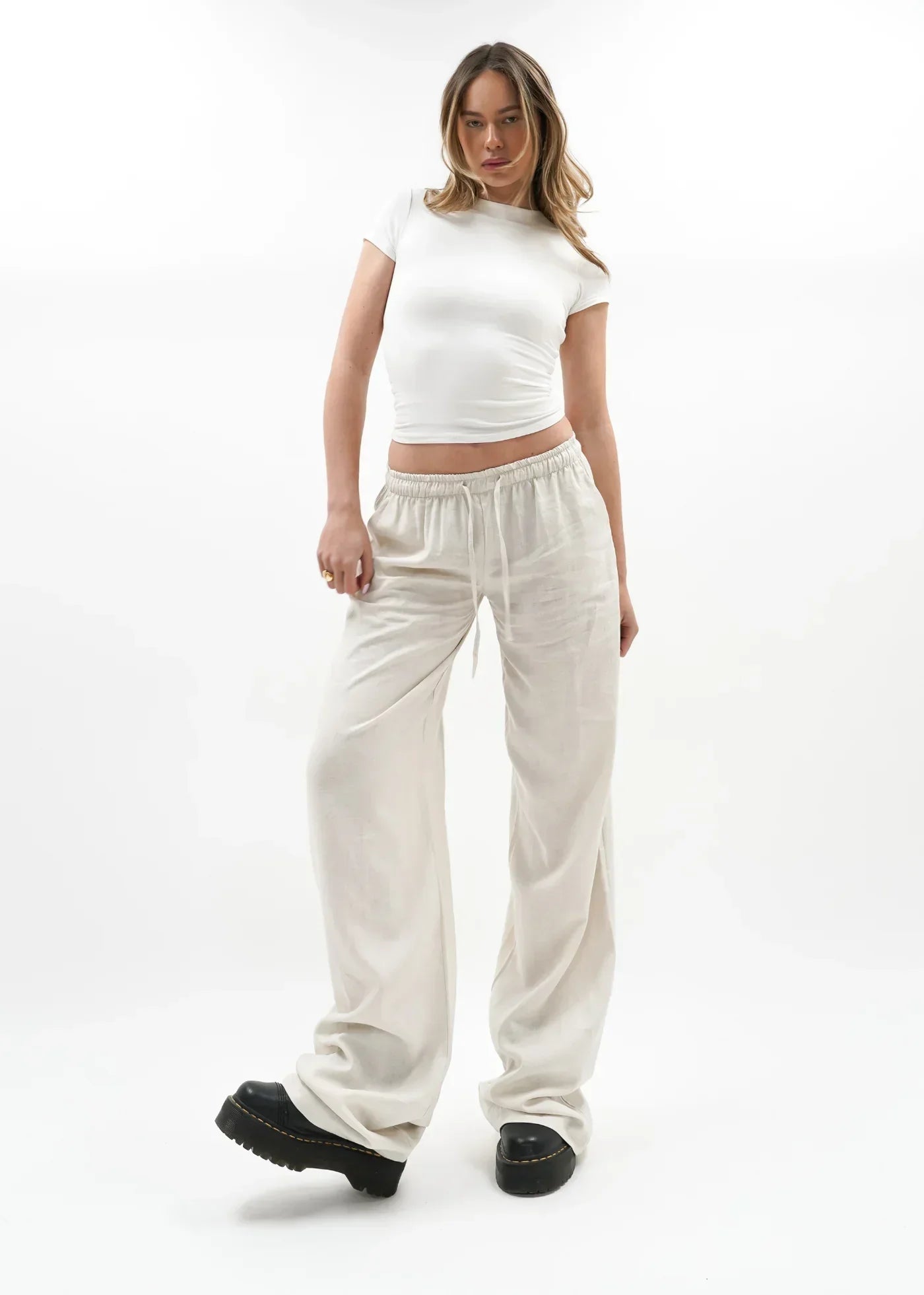 "Jennifer" Leinenhose Beige