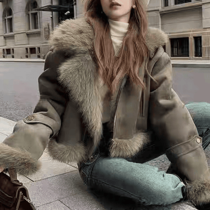 "Eliya" Jacke mit Fell